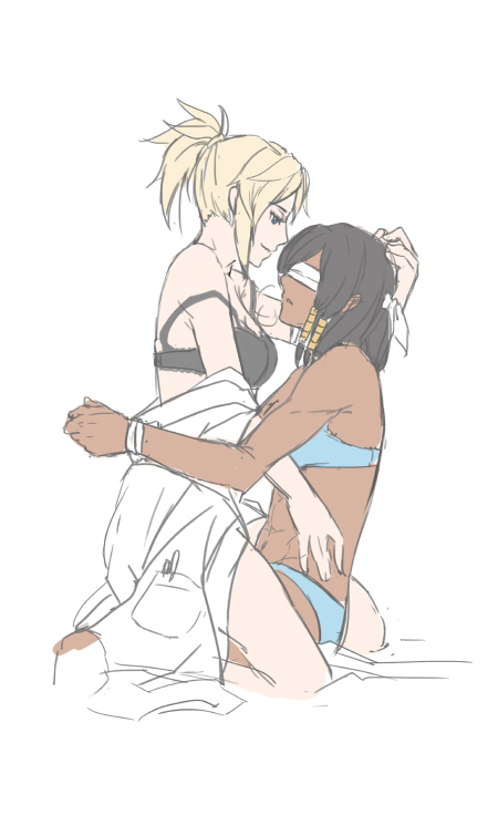 Mercy lesbian sex with pharah in bondage