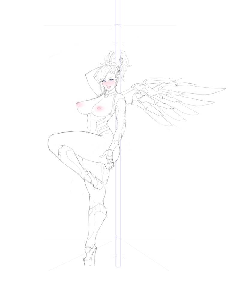Pole Dancer Mercy With Big Tits Sketch