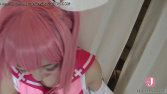 [Hentai Cosplay] pretty lady gf broad in a tight suit gave me a hand job. Of course,I creampied in the end!
