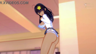 Anime slut GF chick horny brunette masturbates
