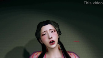 3D cute asian cosplay slut sucking the huge schlong
