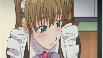 Anime maid gets wet twat fantasizing
