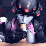 d.va blowjob in three